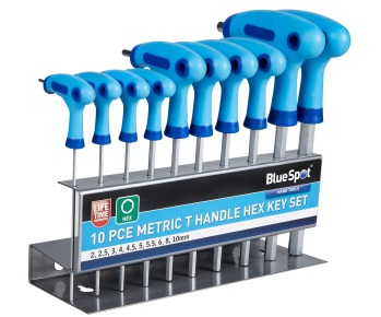 10 PCE METRIC T HANDLE HEX KEY SET 2 10MM