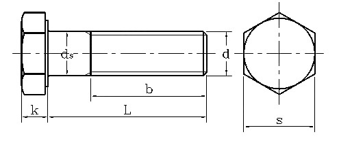 hex bolt line drawing